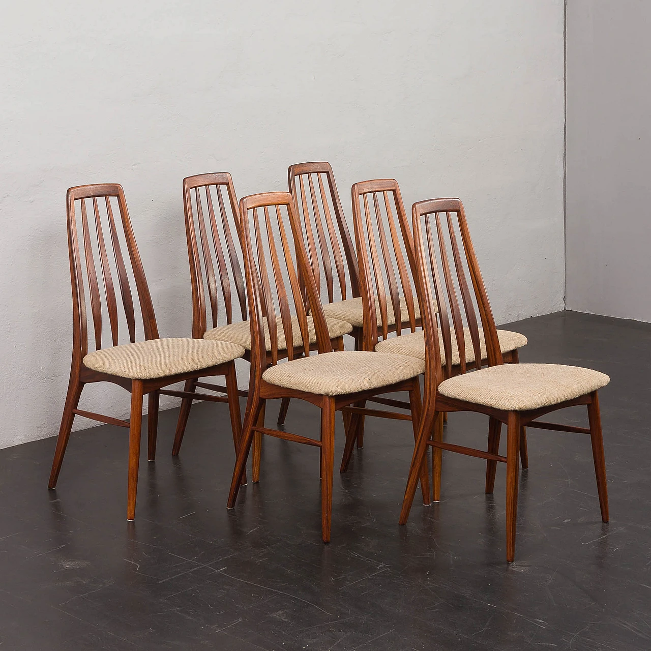 6 Eva chairs by Niels Koefoed for Koefoeds Hornslet, 1960s 6