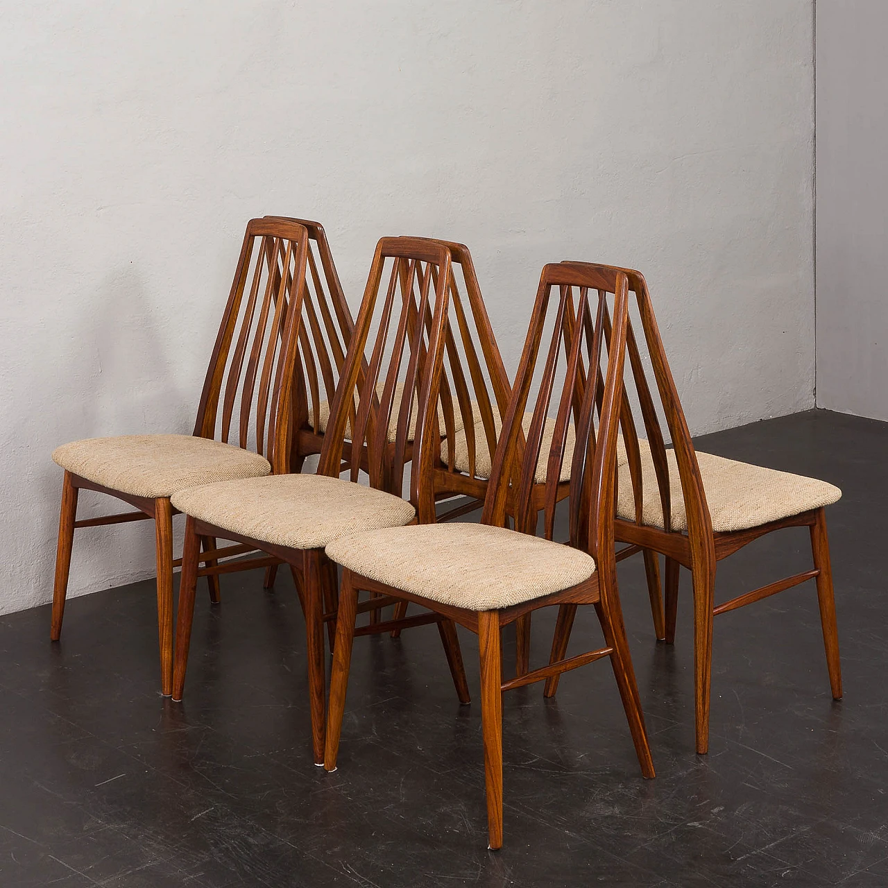 6 Eva chairs by Niels Koefoed for Koefoeds Hornslet, 1960s 11