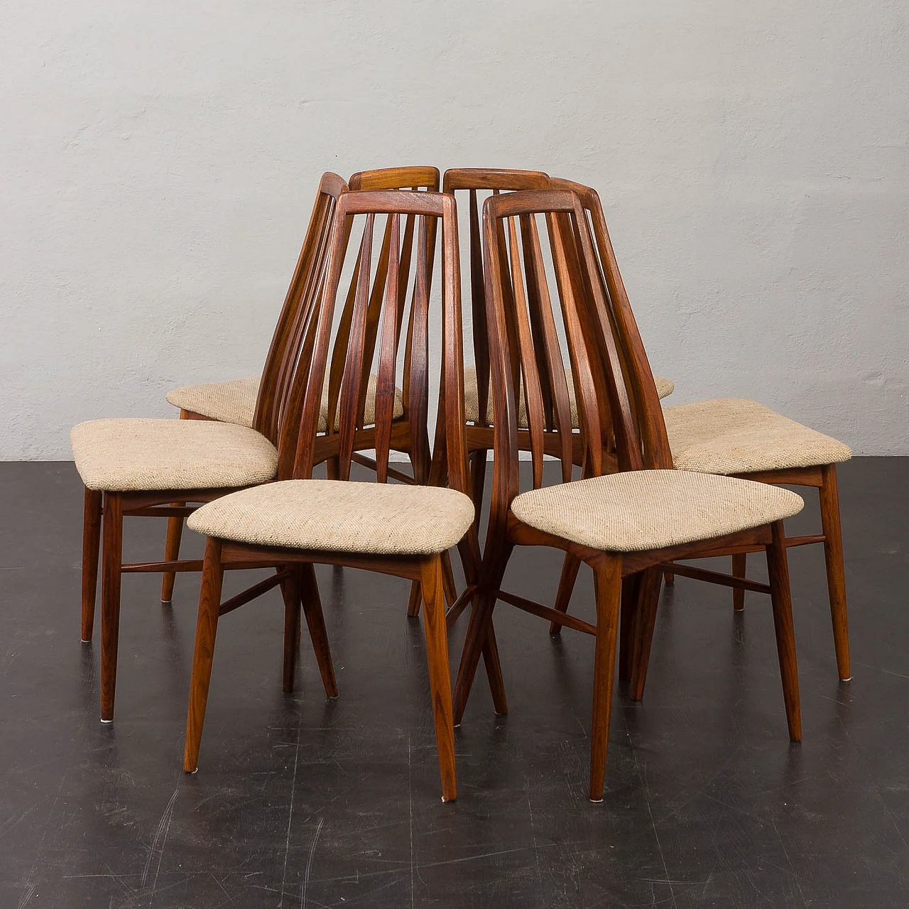 6 Eva chairs by Niels Koefoed for Koefoeds Hornslet, 1960s 17