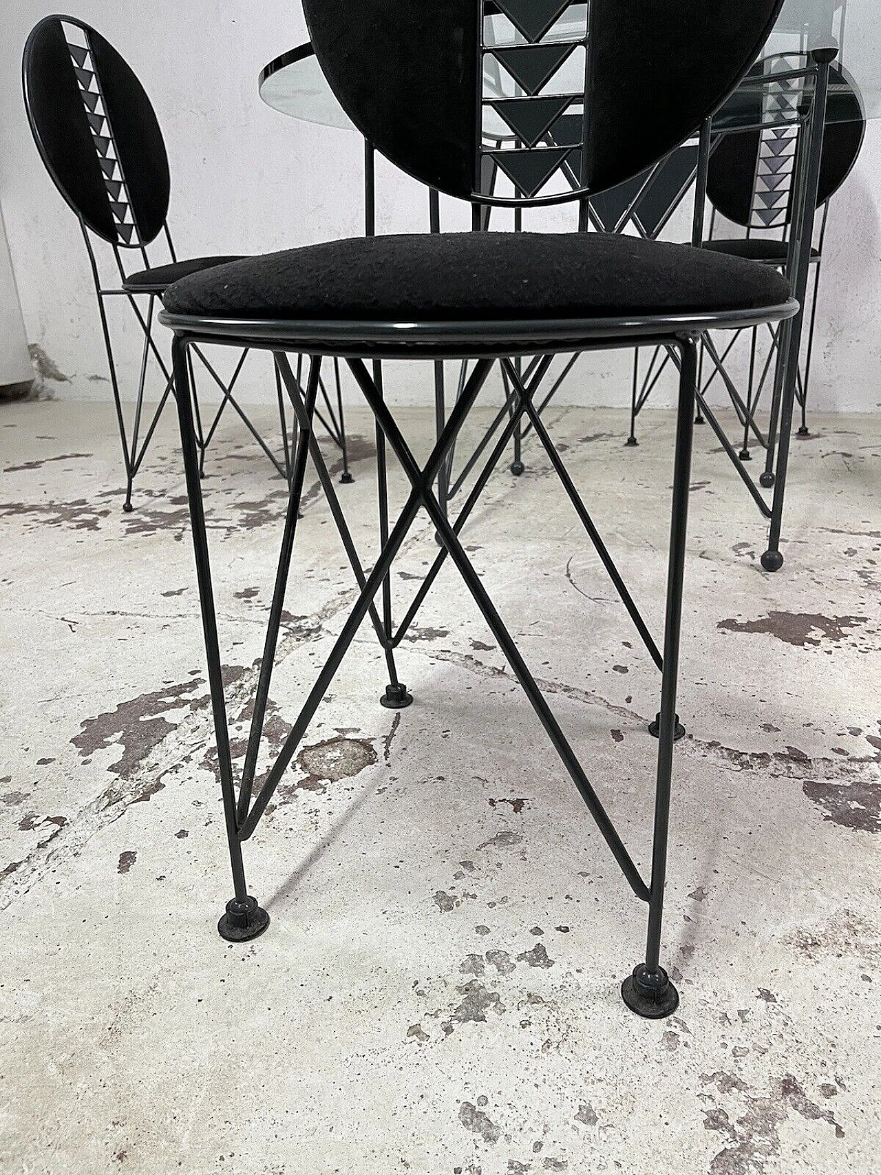 4 Midway chairs and table by F. L. Wright for Cassina, 1980s 8