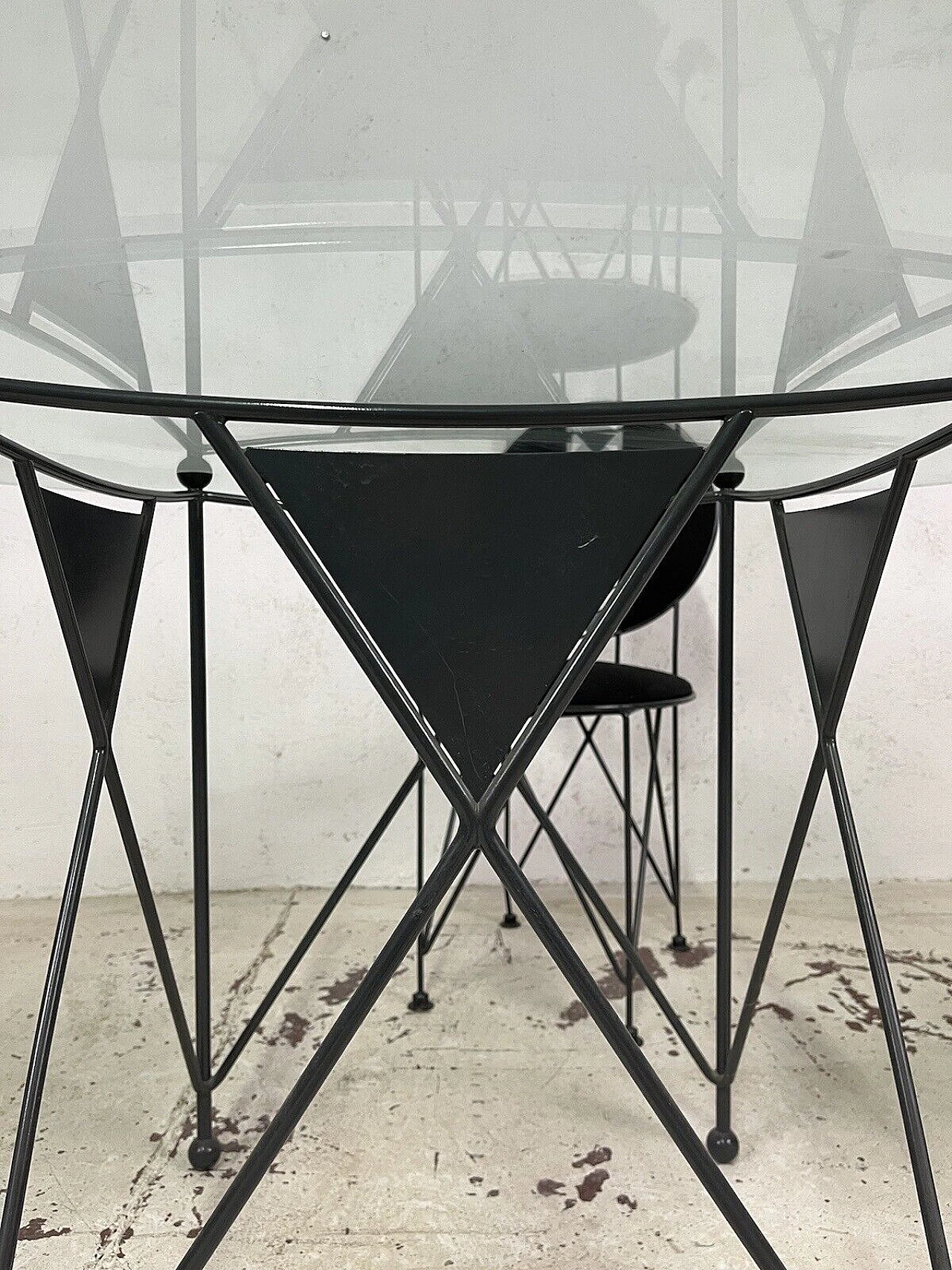 4 Midway chairs and table by F. L. Wright for Cassina, 1980s 13