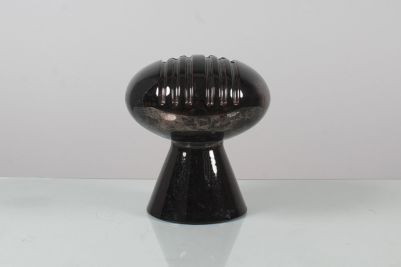 Black glazed ceramic vase by E. Bioli for Il Picchio, 1970s 8