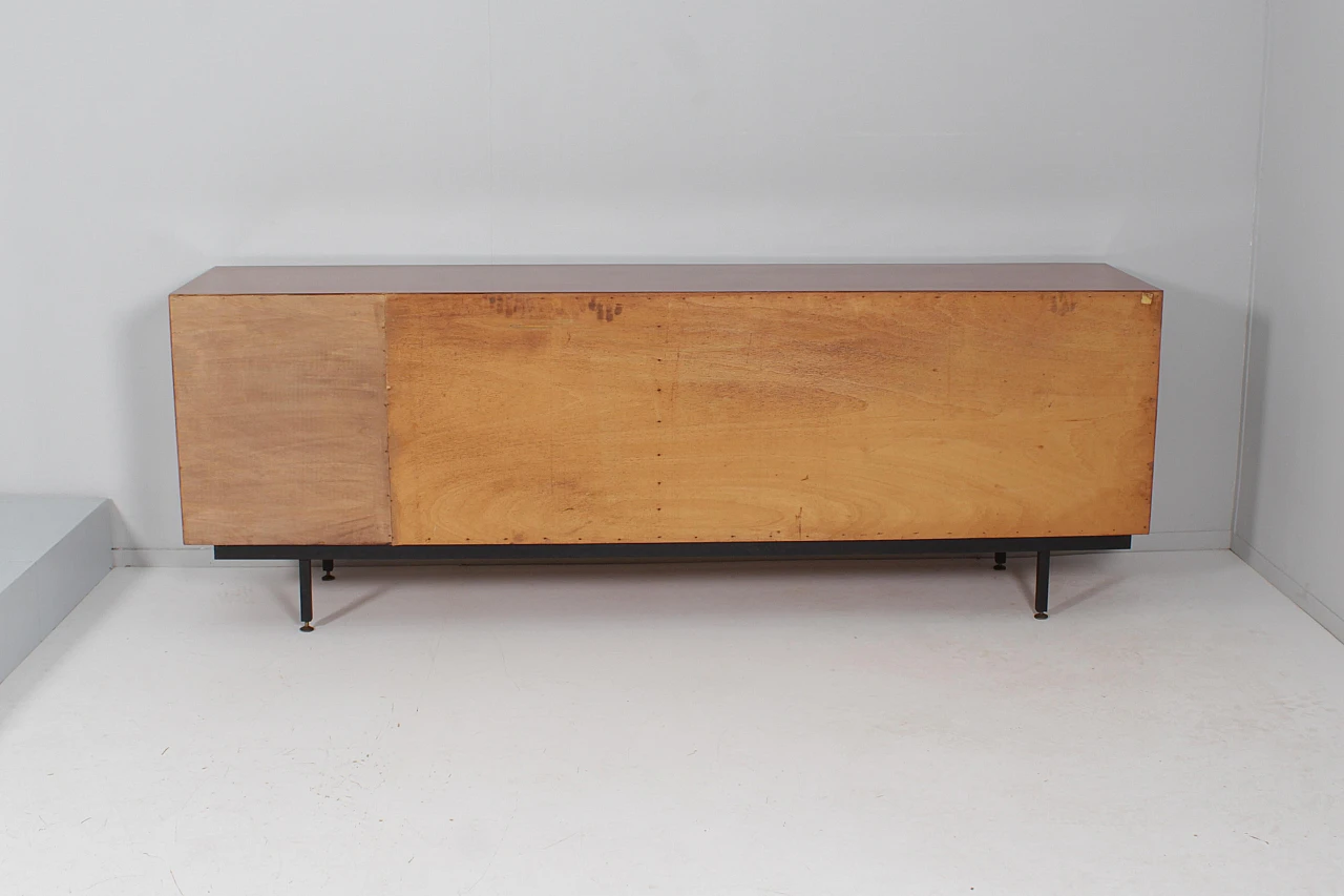Wooden & metal sideboard with two doors in O. Borsani style, 1960s 8