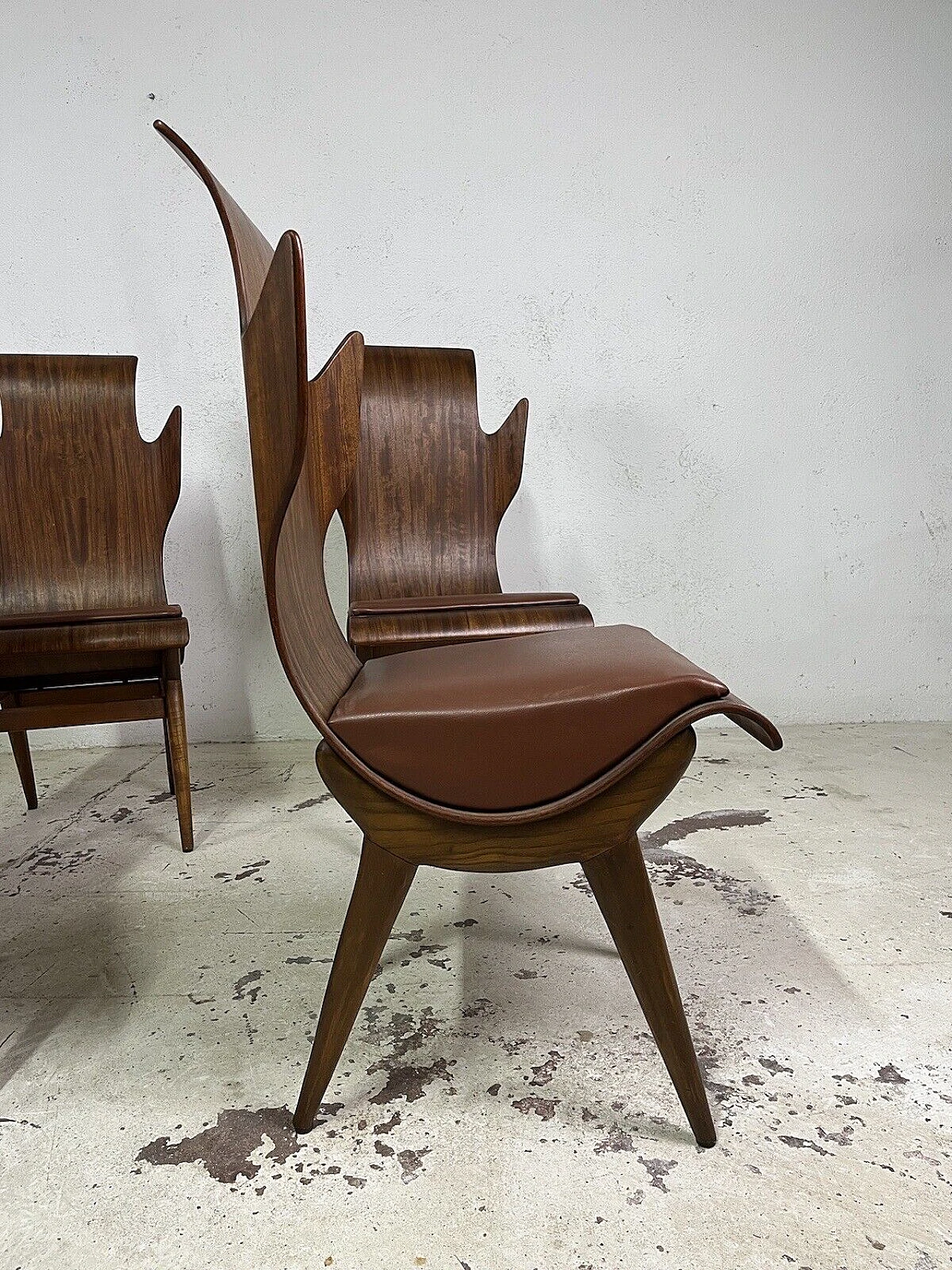 6 Fiamma chairs by Dante Latorre for Pozzi & Verga, 1960s 10