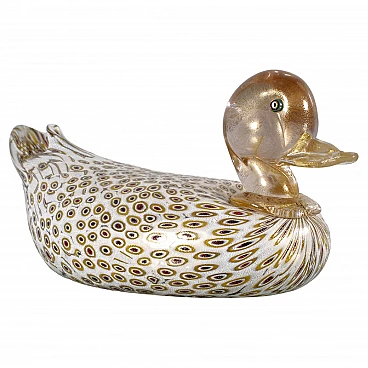 Murano glass duck sculpture attributed to Barbini, 1960s
