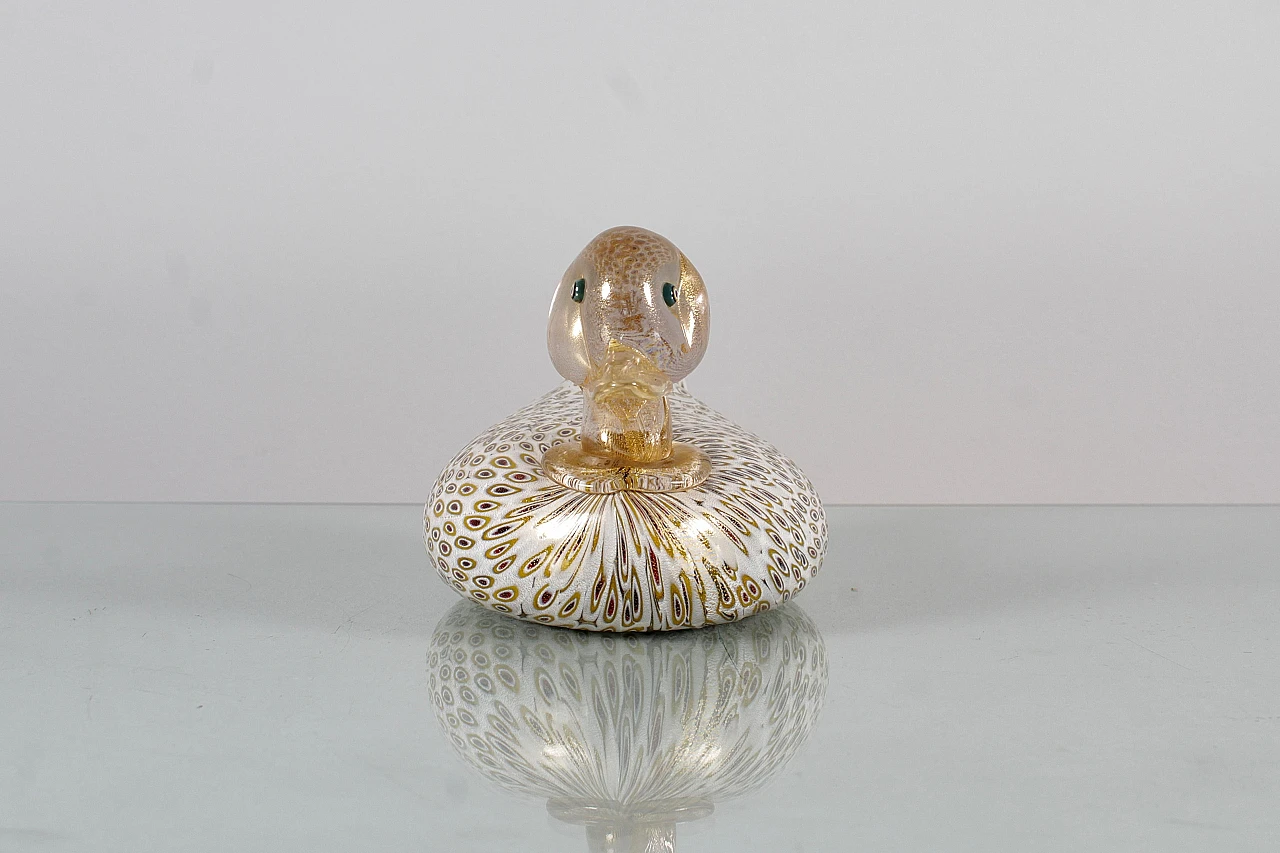 Murano glass duck sculpture attributed to Barbini, 1960s 4