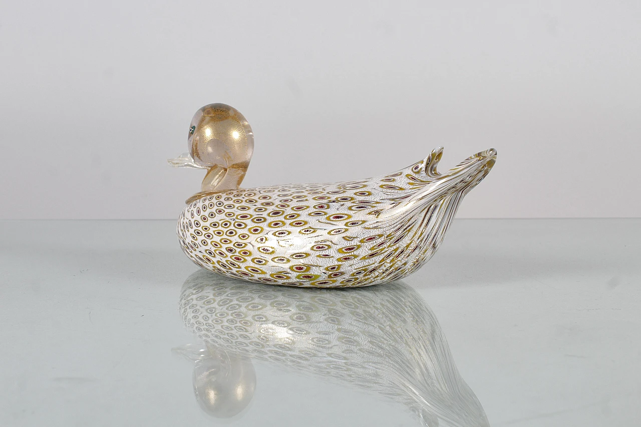 Murano glass duck sculpture attributed to Barbini, 1960s 9