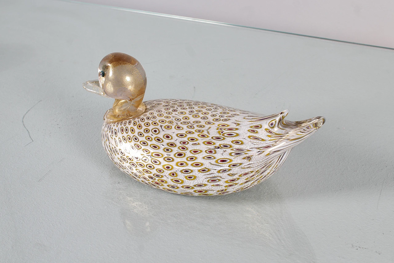 Murano glass duck sculpture attributed to Barbini, 1960s 13