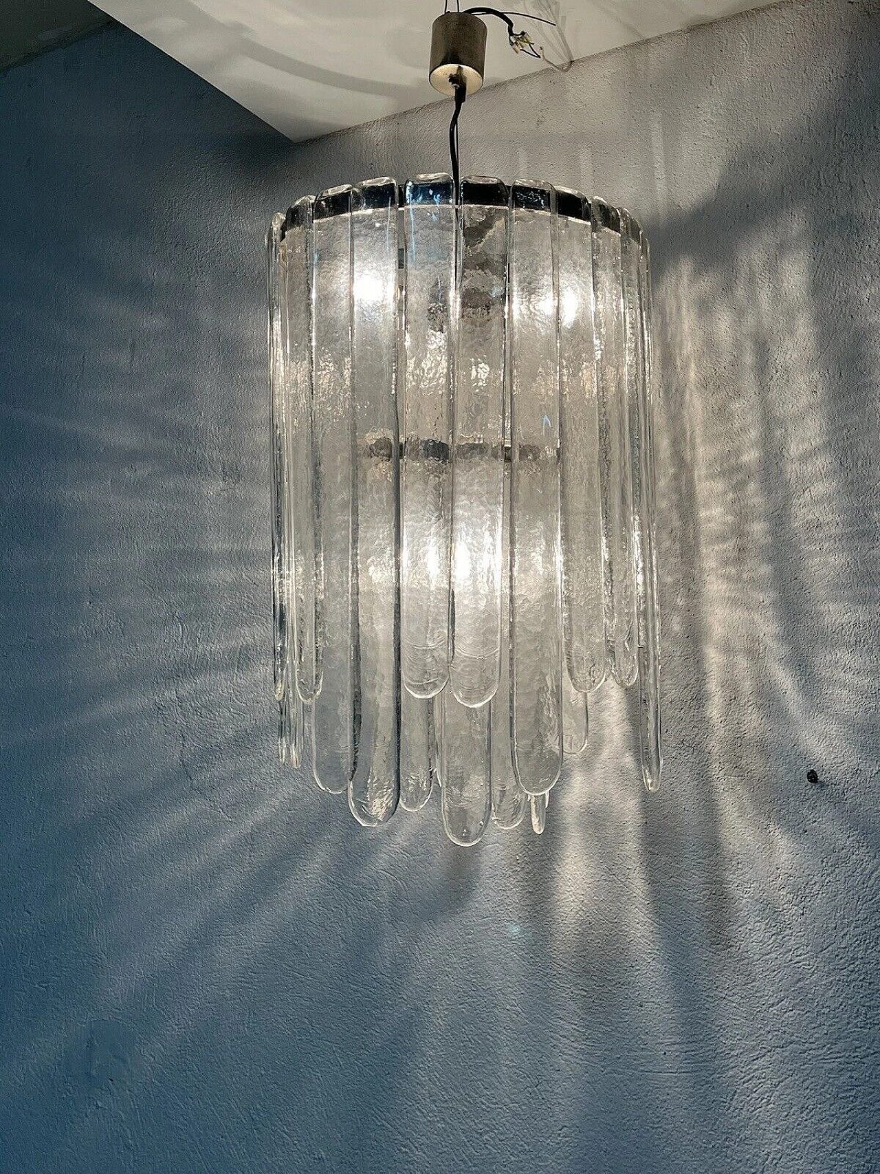 Lampadario in vetro di Murano di C. Nason per Mazzega, anni '60 5