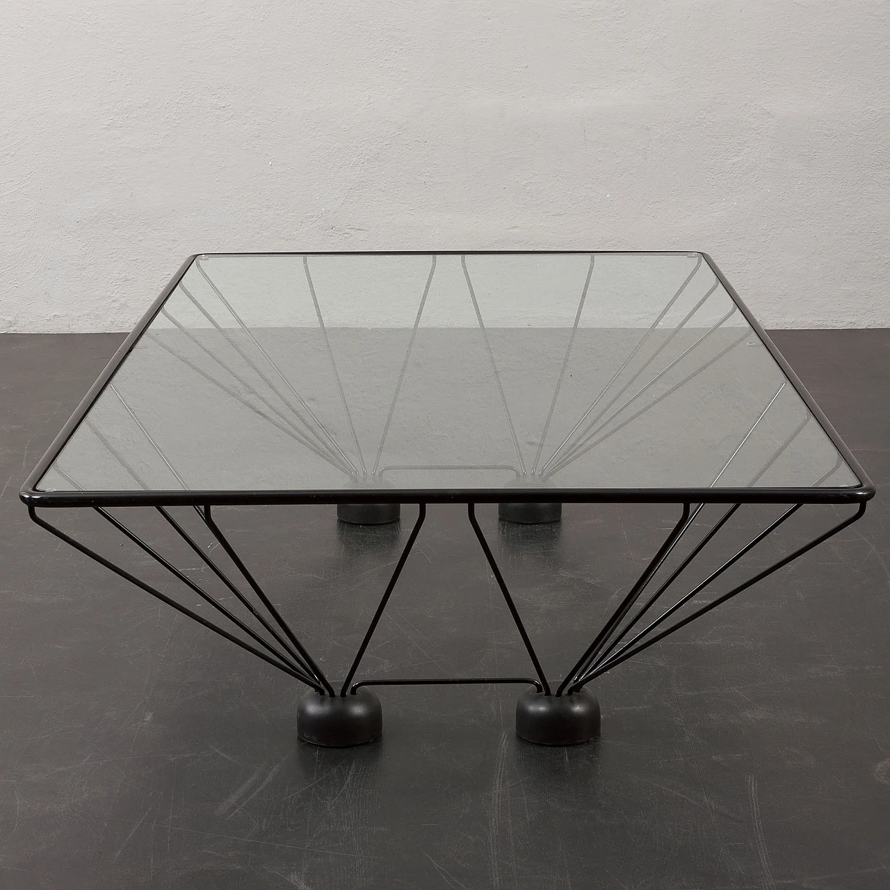 Black steel and glass coffee table in the style of Paolo Piva, 1970s 8