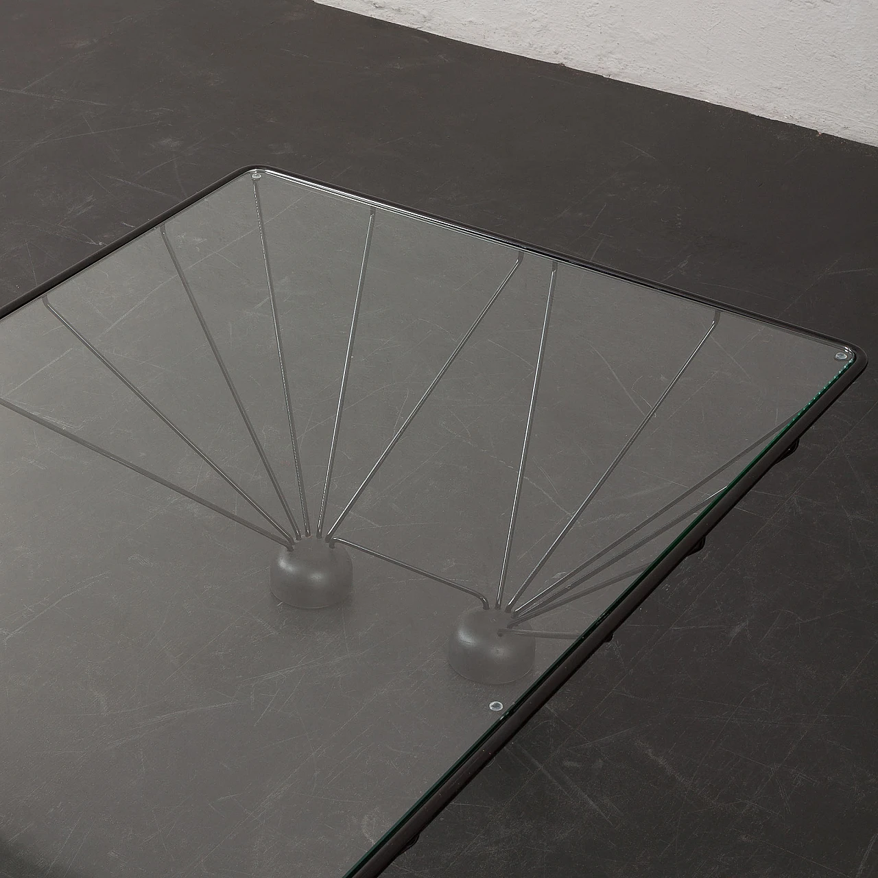 Black steel and glass coffee table in the style of Paolo Piva, 1970s 10