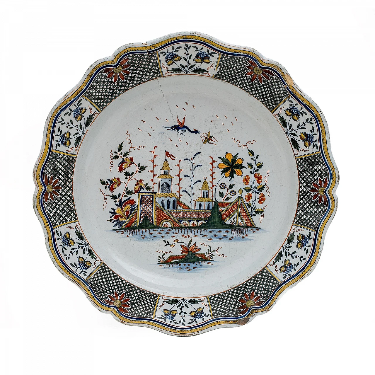 Majolica plate by Jean-Baptiste Guillibaud, 1730 2