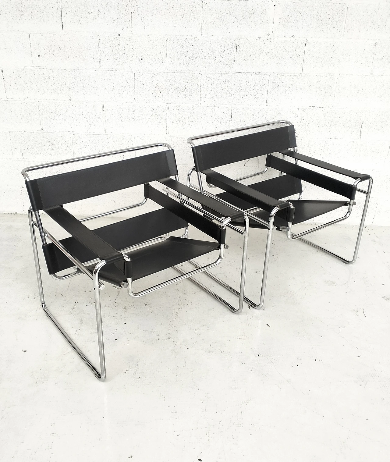 Pair of Wassily armchairs by Marcel Breuer for Gavina, 1970s 3