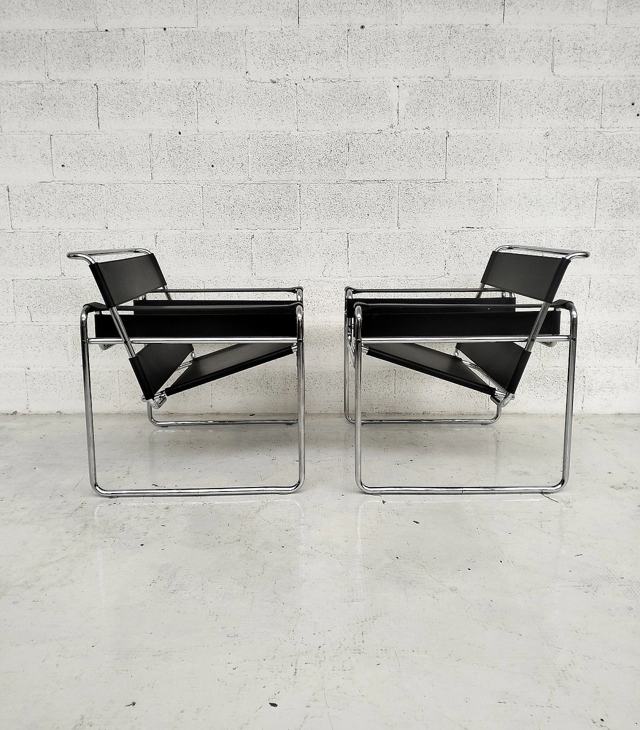 Pair of Wassily armchairs by Marcel Breuer for Gavina, 1970s 15