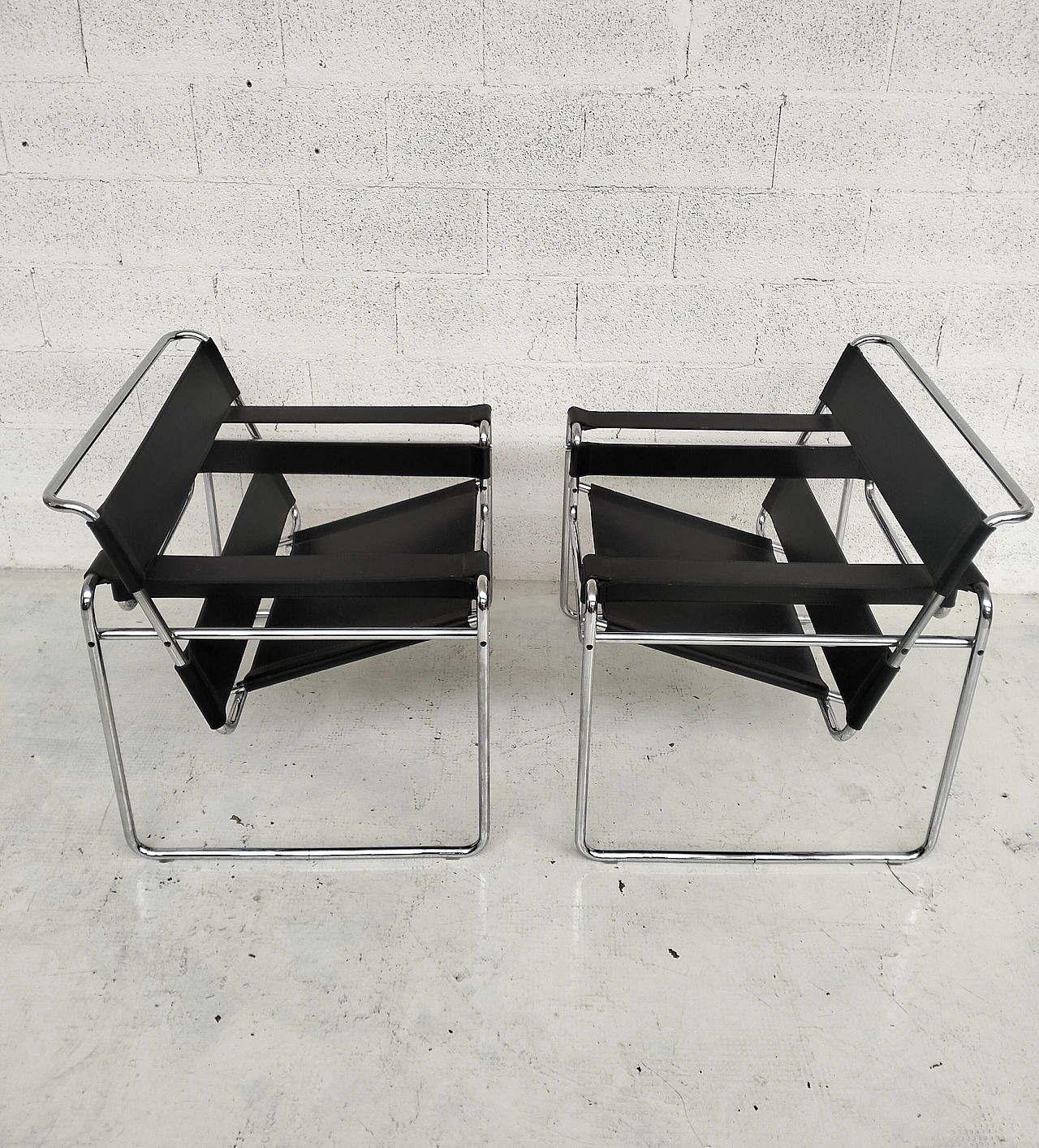 Pair of Wassily armchairs by Marcel Breuer for Gavina, 1970s 16