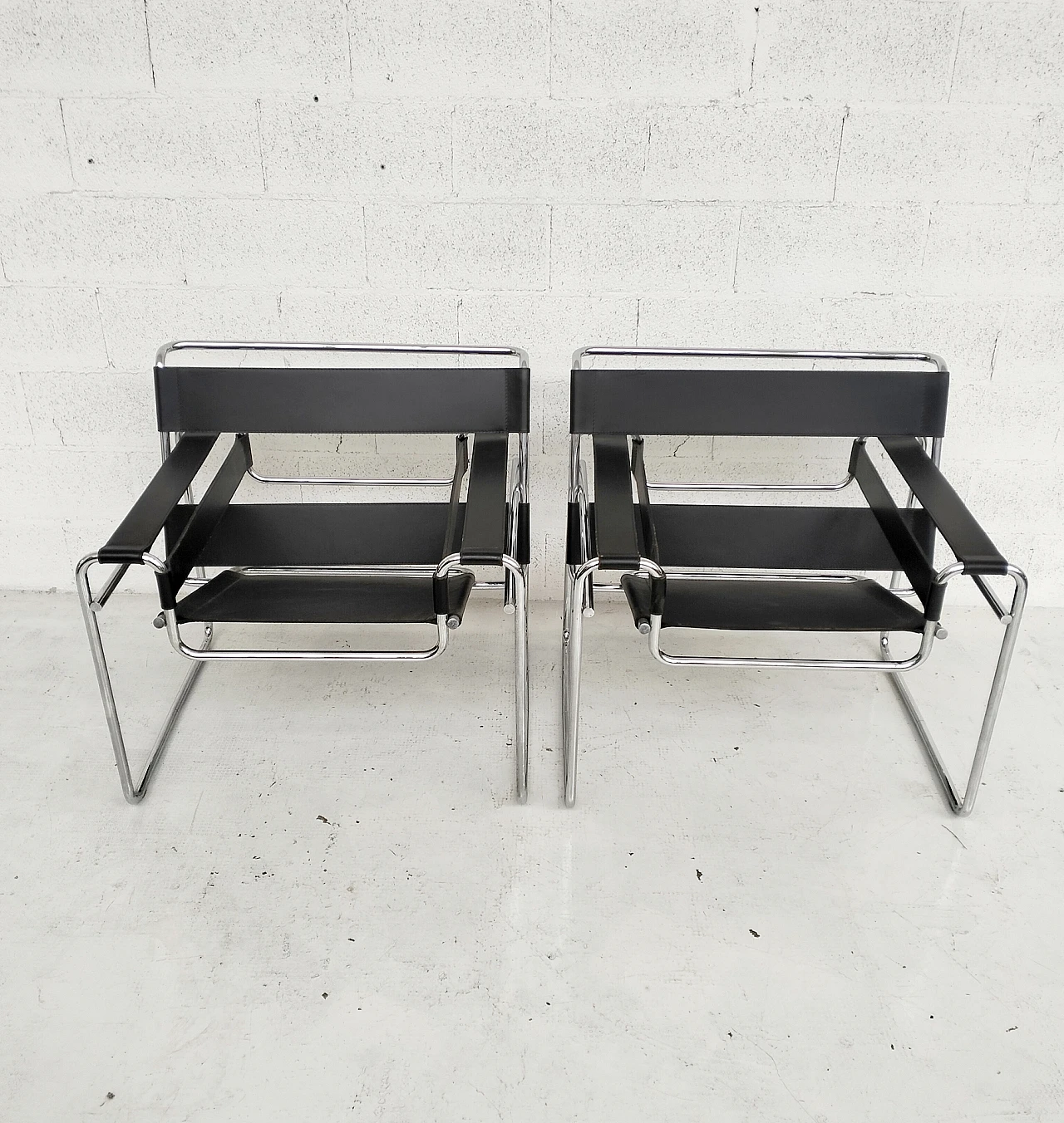 Pair of Wassily armchairs by Marcel Breuer for Gavina, 1970s 21