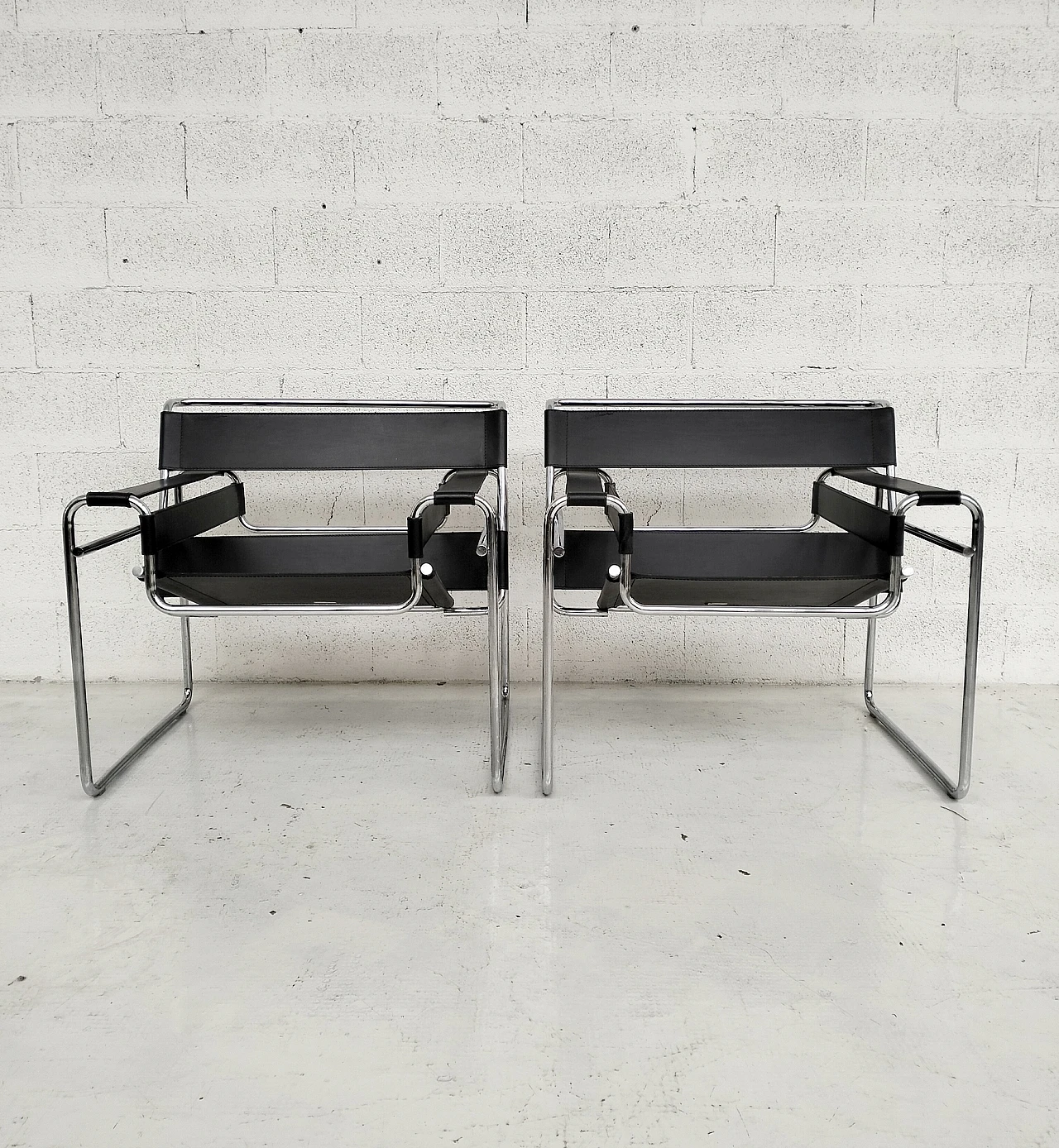 Pair of Wassily armchairs by Marcel Breuer for Gavina, 1970s 22