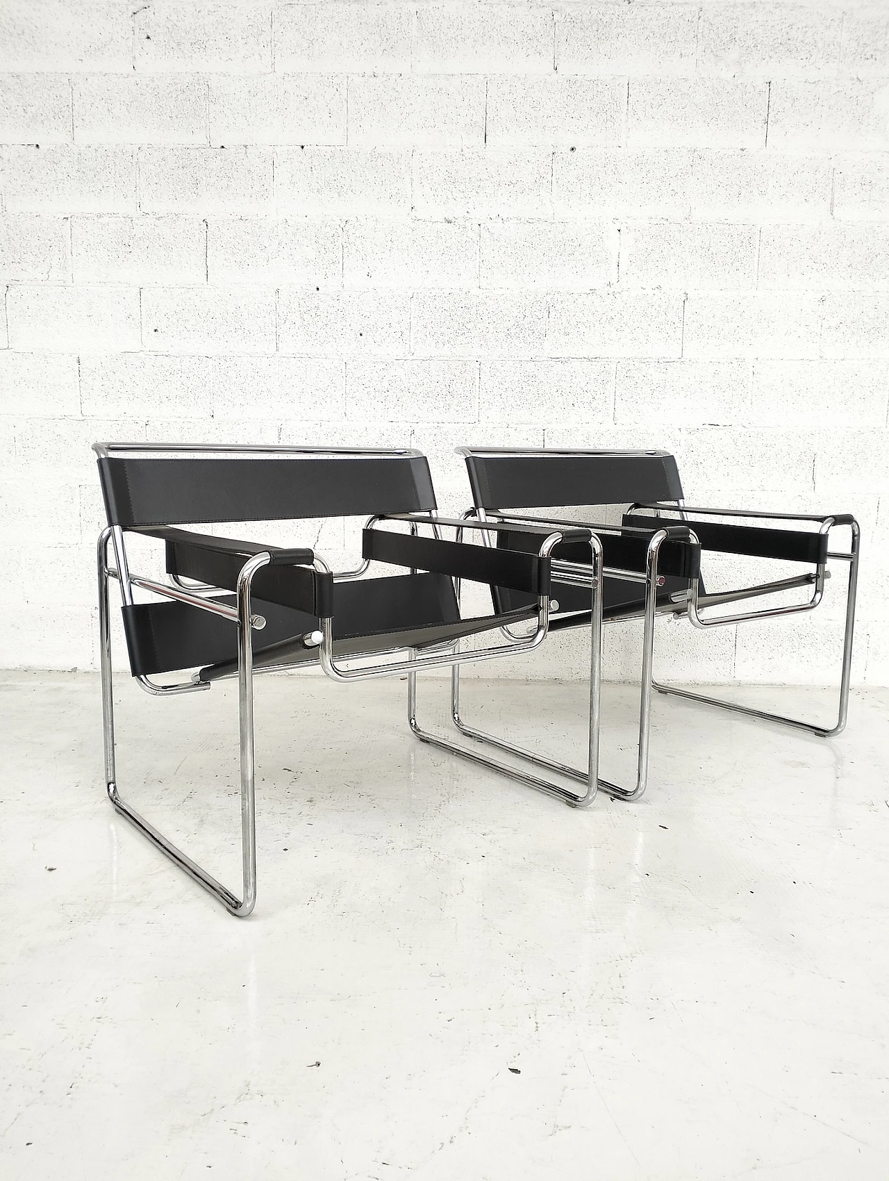 Pair of Wassily armchairs by Marcel Breuer for Gavina, 1970s 23