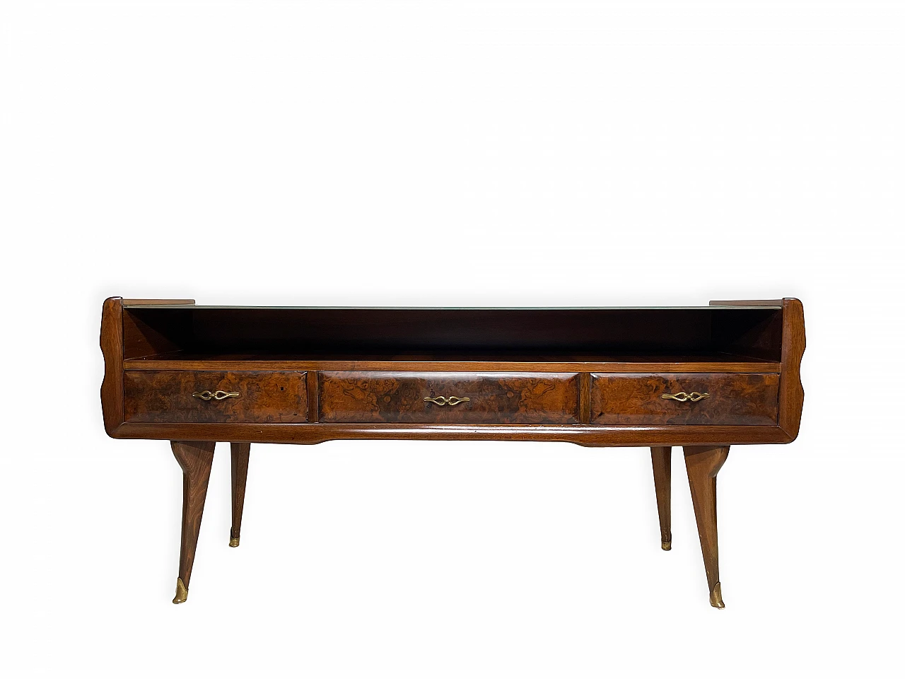 Walnut console table in the style of Ico Parisi, 1950s 1