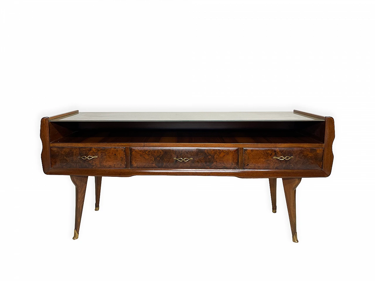 Walnut console table in the style of Ico Parisi, 1950s 2