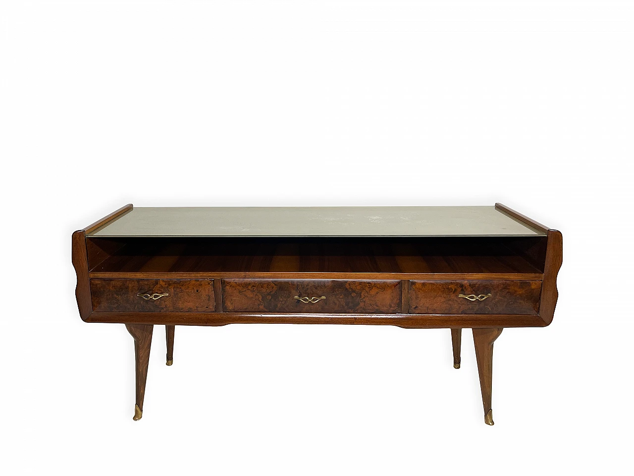 Walnut console table in the style of Ico Parisi, 1950s 3