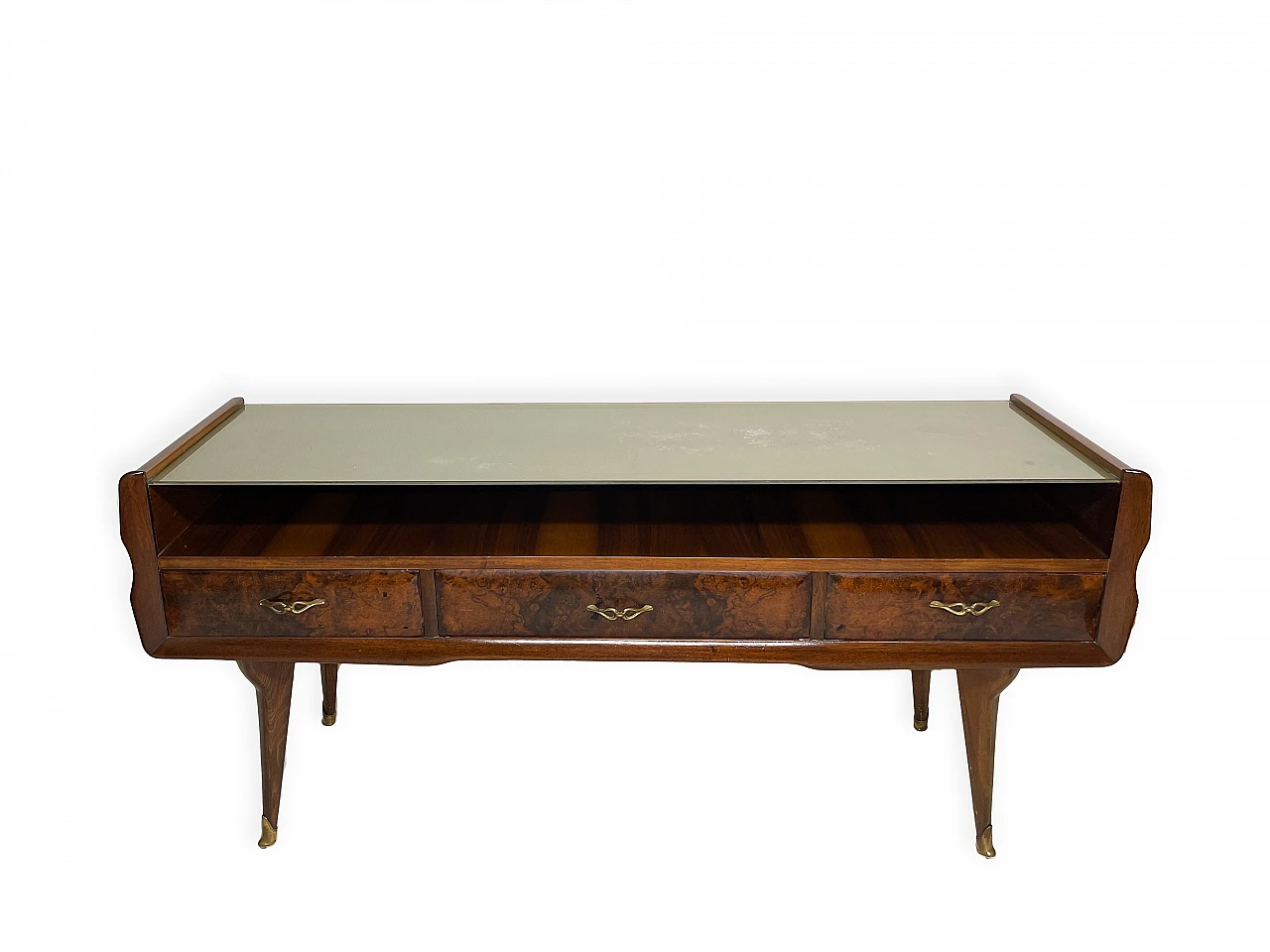 Walnut console table in the style of Ico Parisi, 1950s 4