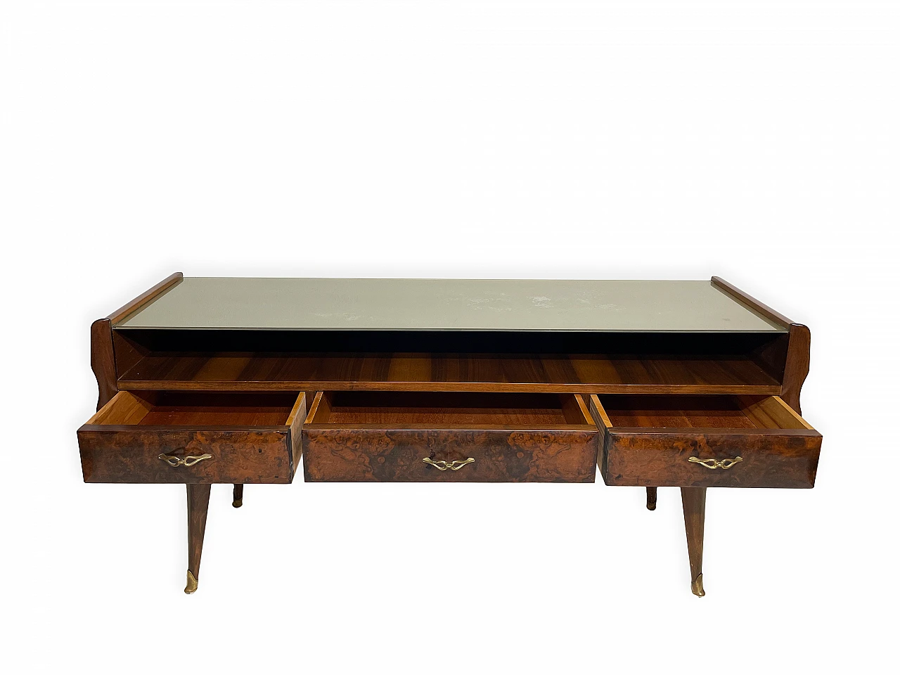 Walnut console table in the style of Ico Parisi, 1950s 8