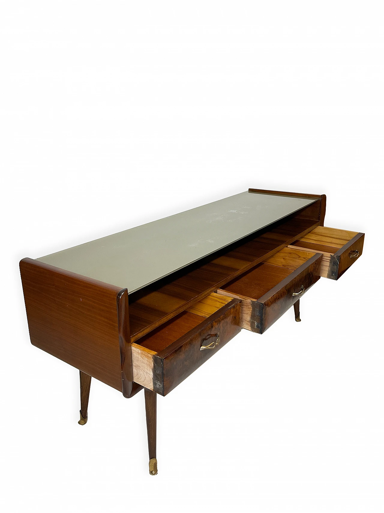 Walnut console table in the style of Ico Parisi, 1950s 11