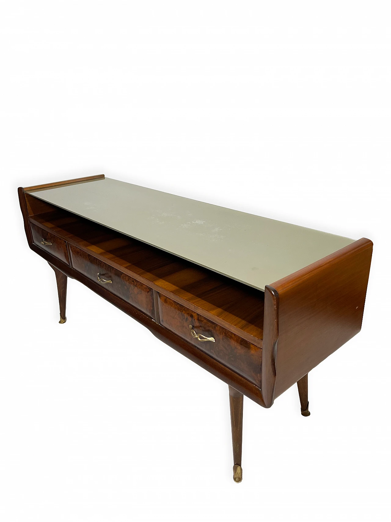 Walnut console table in the style of Ico Parisi, 1950s 19