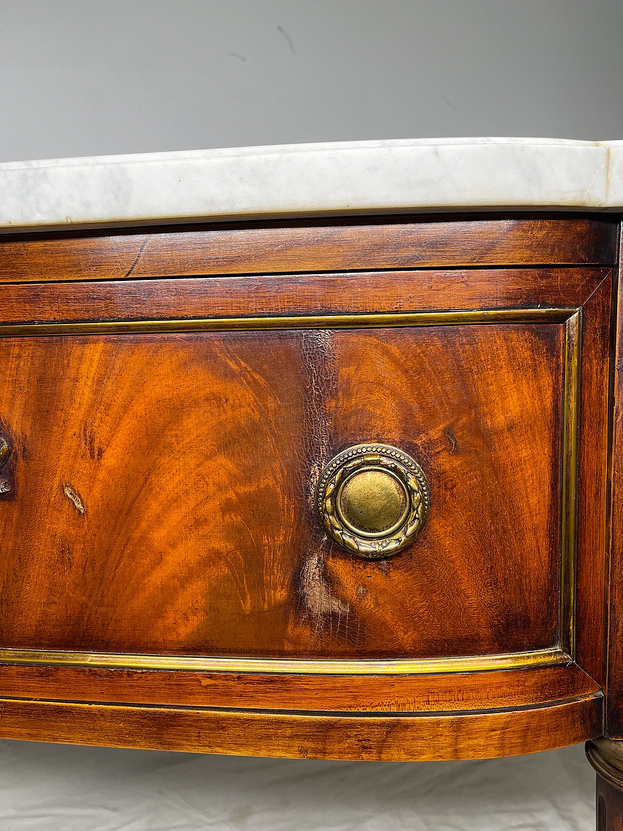 Louis XVI mahogany feather console table, 19th century 18