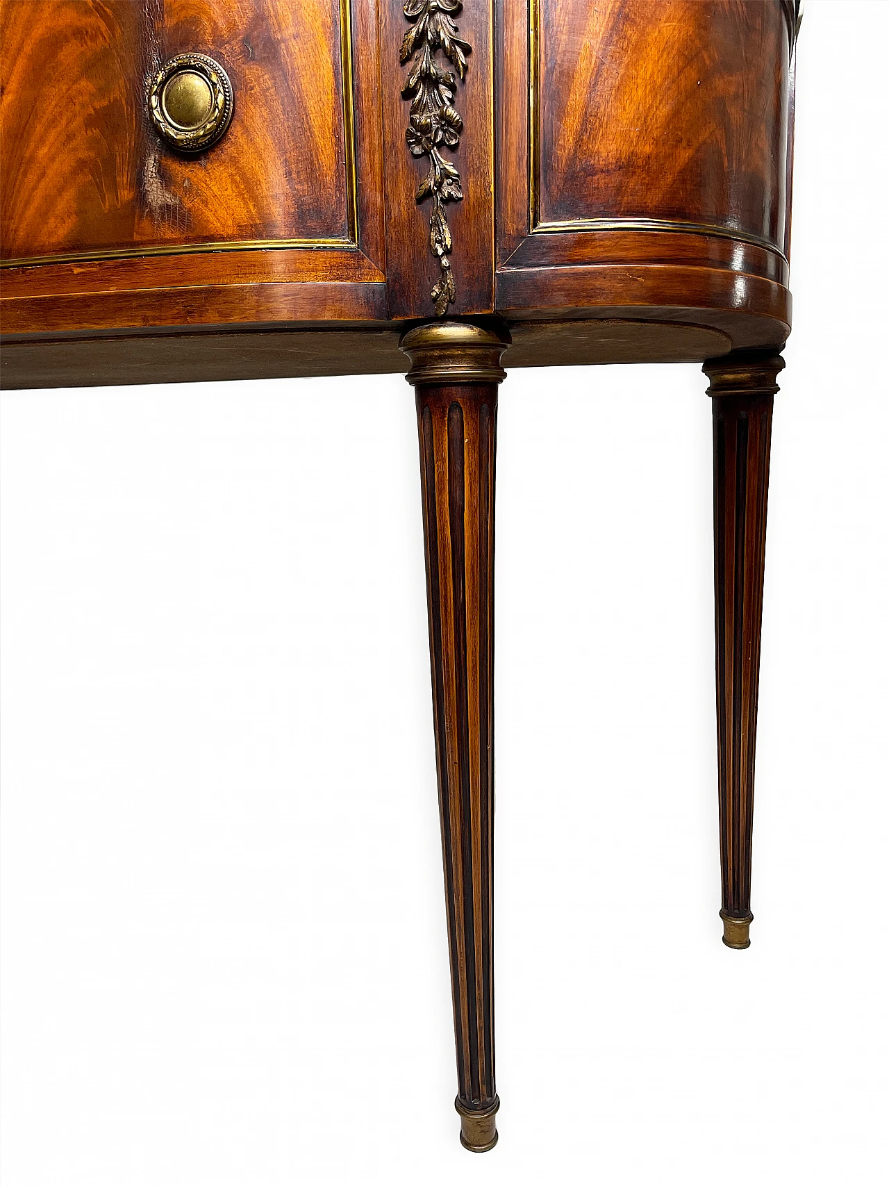 Louis XVI mahogany feather console table, 19th century 21