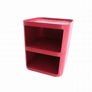 Red bedside table by Anna Castelli Ferrieri for Kartell, 1970s