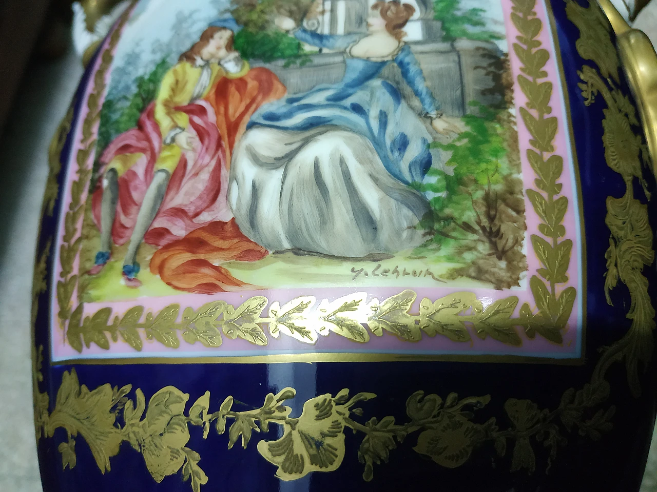 Coppia di vasi in porcellana Sevres, '800 12