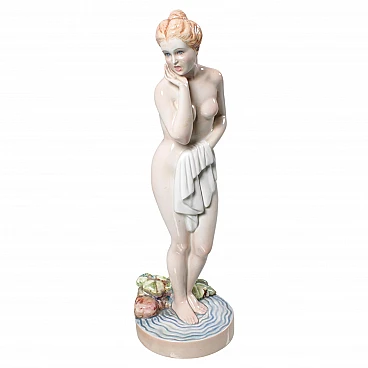 Giovanni Ronzan, female nude, porcelain sculpture, 1950s