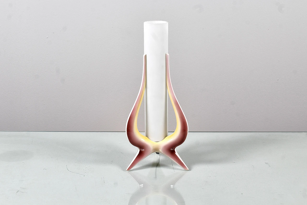 Glass and ceramic table lamp attributed to A. Campi, 1950s 4