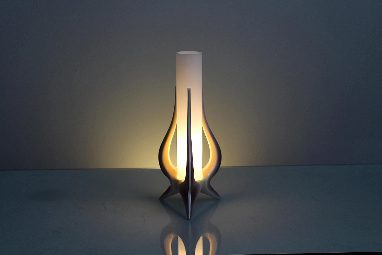 Glass and ceramic table lamp attributed to A. Campi, 1950s 9