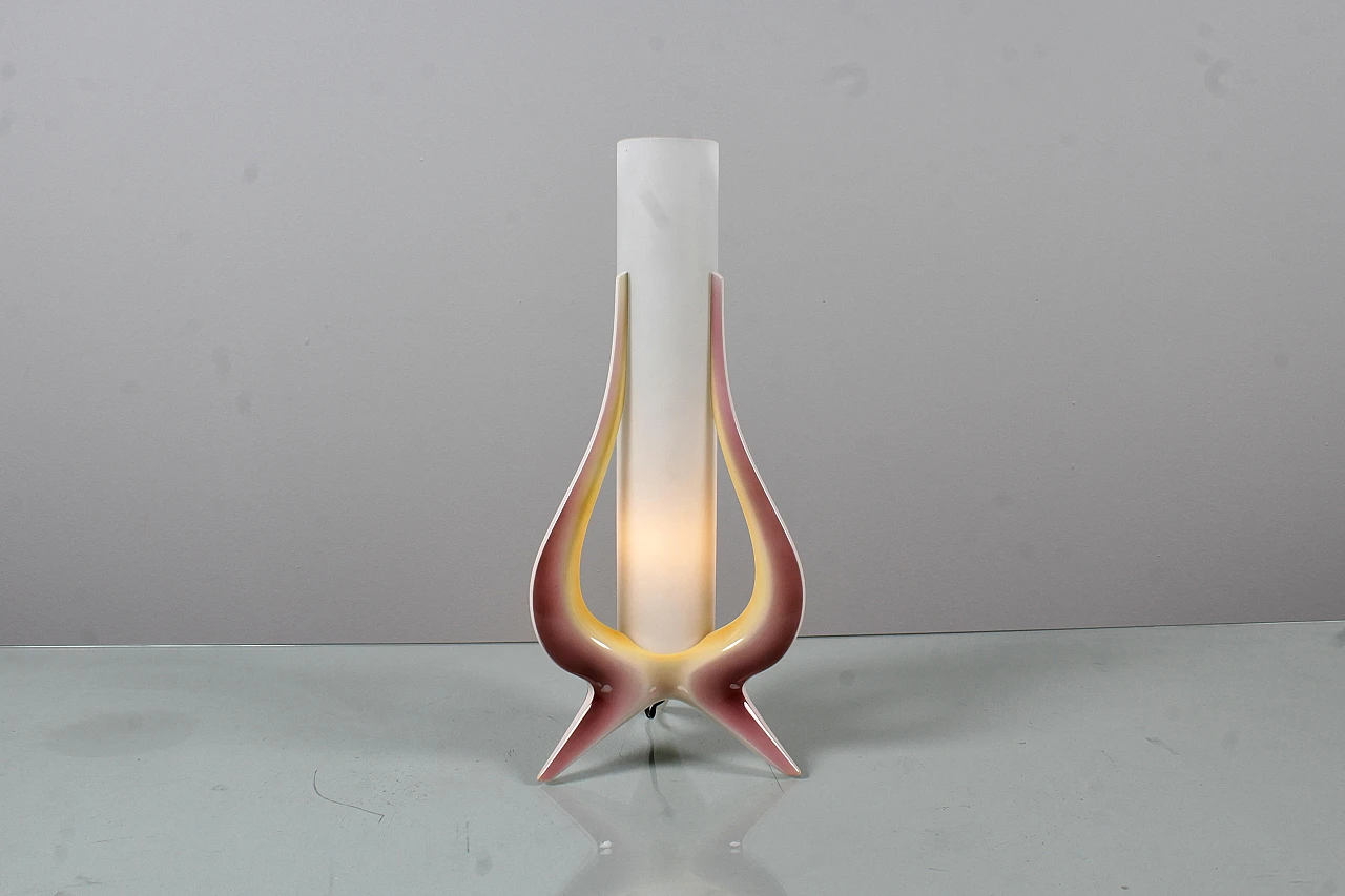 Glass and ceramic table lamp attributed to A. Campi, 1950s 11