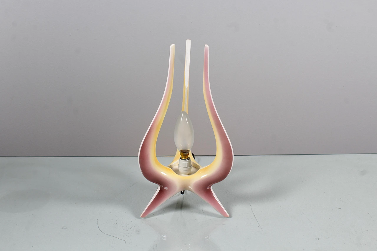 Glass and ceramic table lamp attributed to A. Campi, 1950s 15