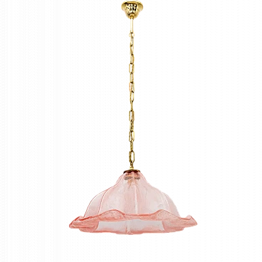 Lampadario in vetro di Murano rosa di La Murrina, anni '60