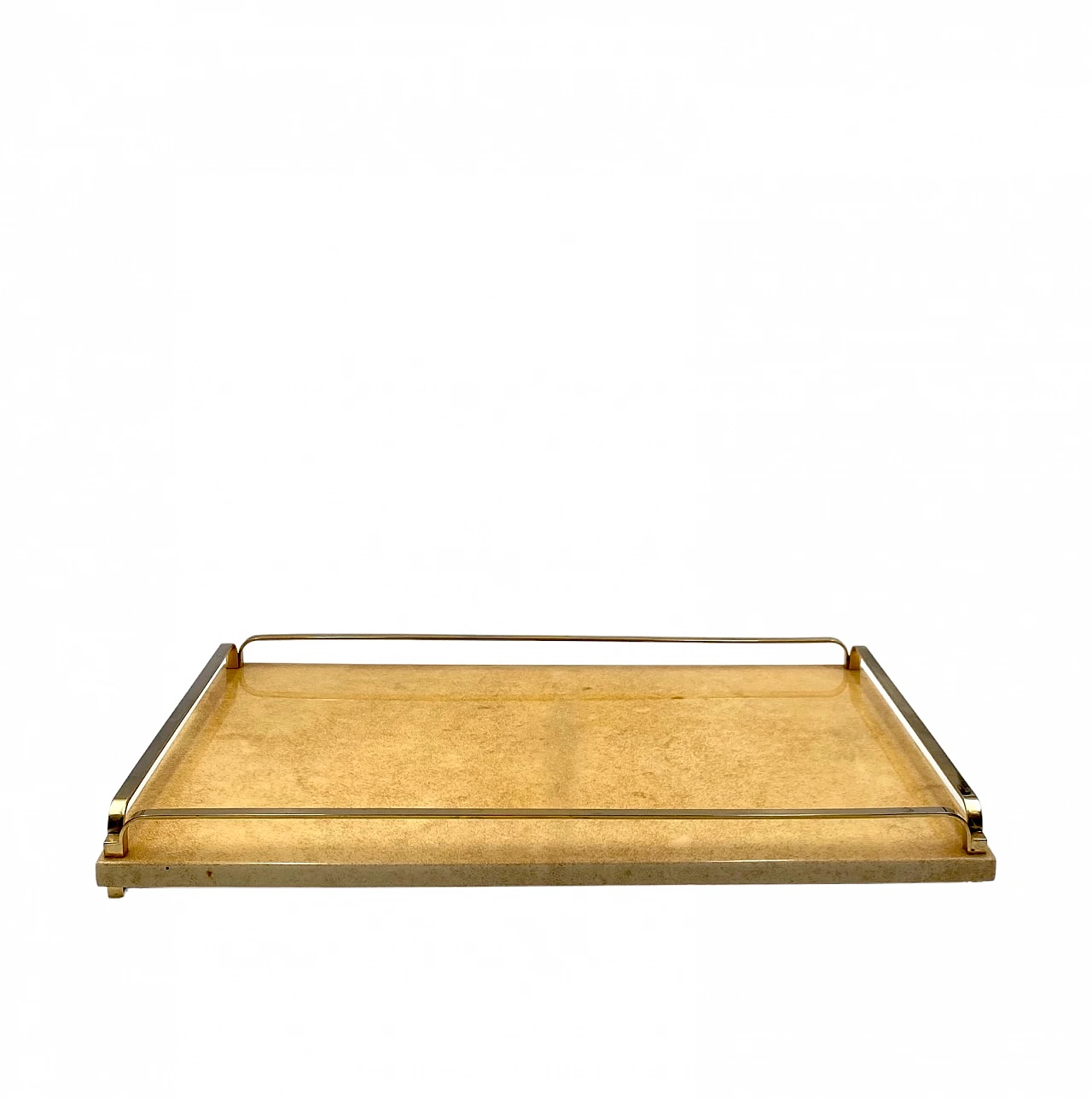 Brass and parchment tray by Aldo Tura, 1960s 9