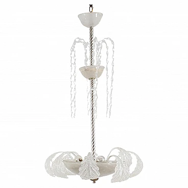 Murano glass chandelier attributed to Barovier & Toso, 1930s