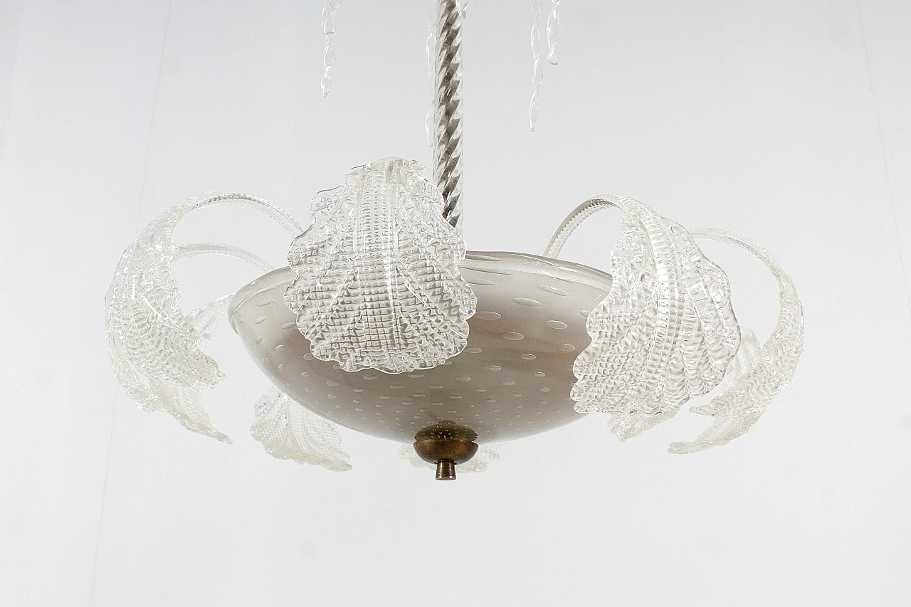 Murano glass chandelier attributed to Barovier & Toso, 1930s 3
