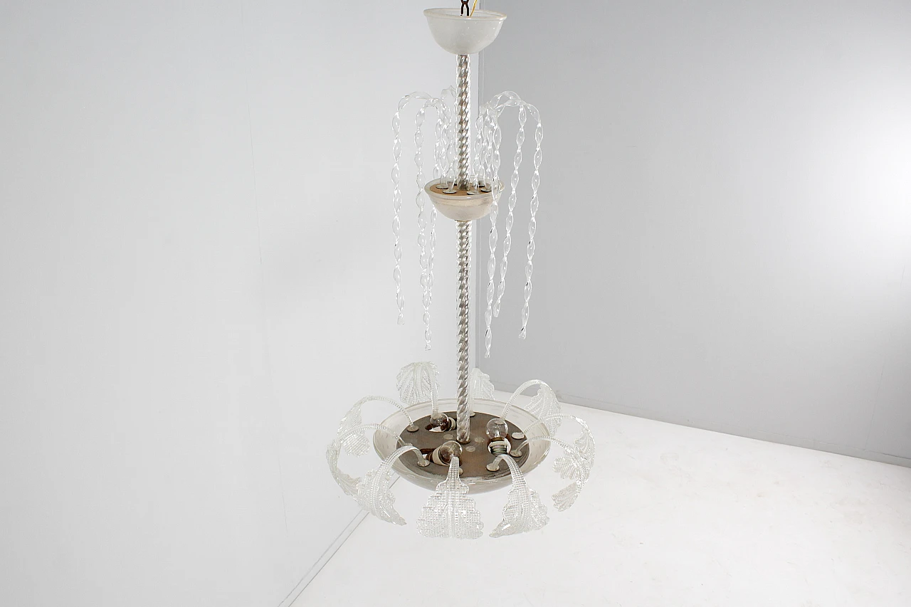 Murano glass chandelier attributed to Barovier & Toso, 1930s 6