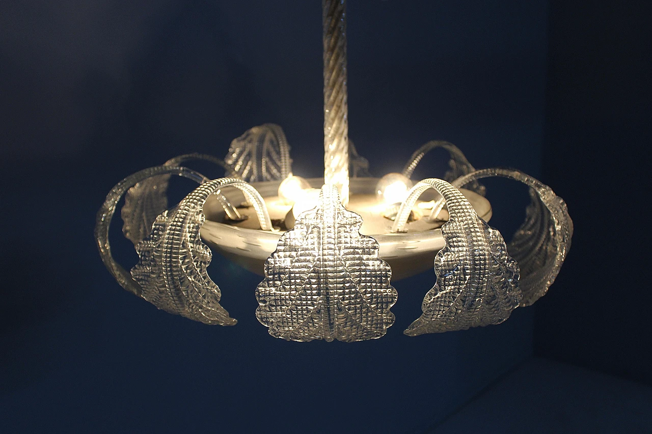Murano glass chandelier attributed to Barovier & Toso, 1930s 15