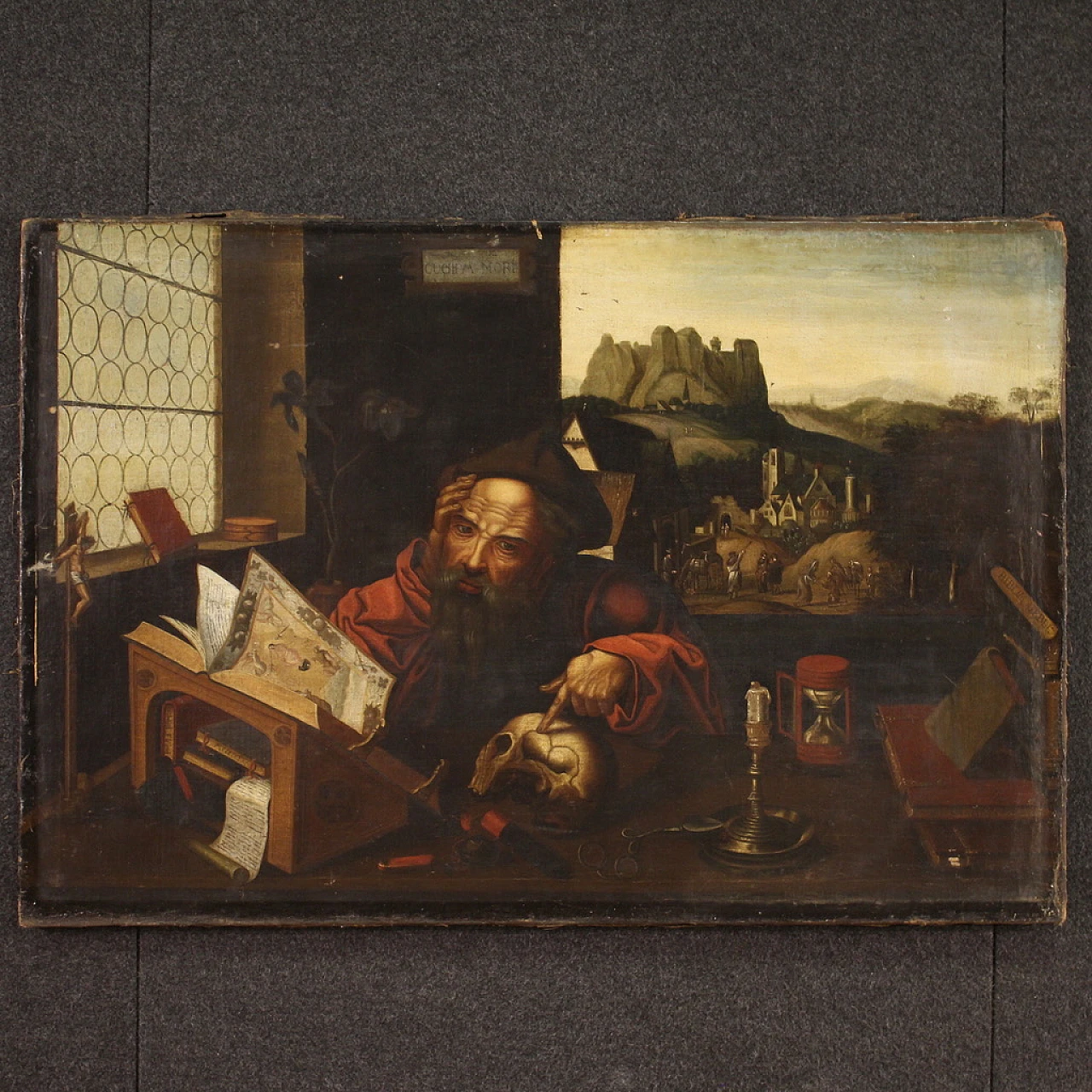 Flemish school, St. Jerome in his study, oil on canvas, 17th century 2