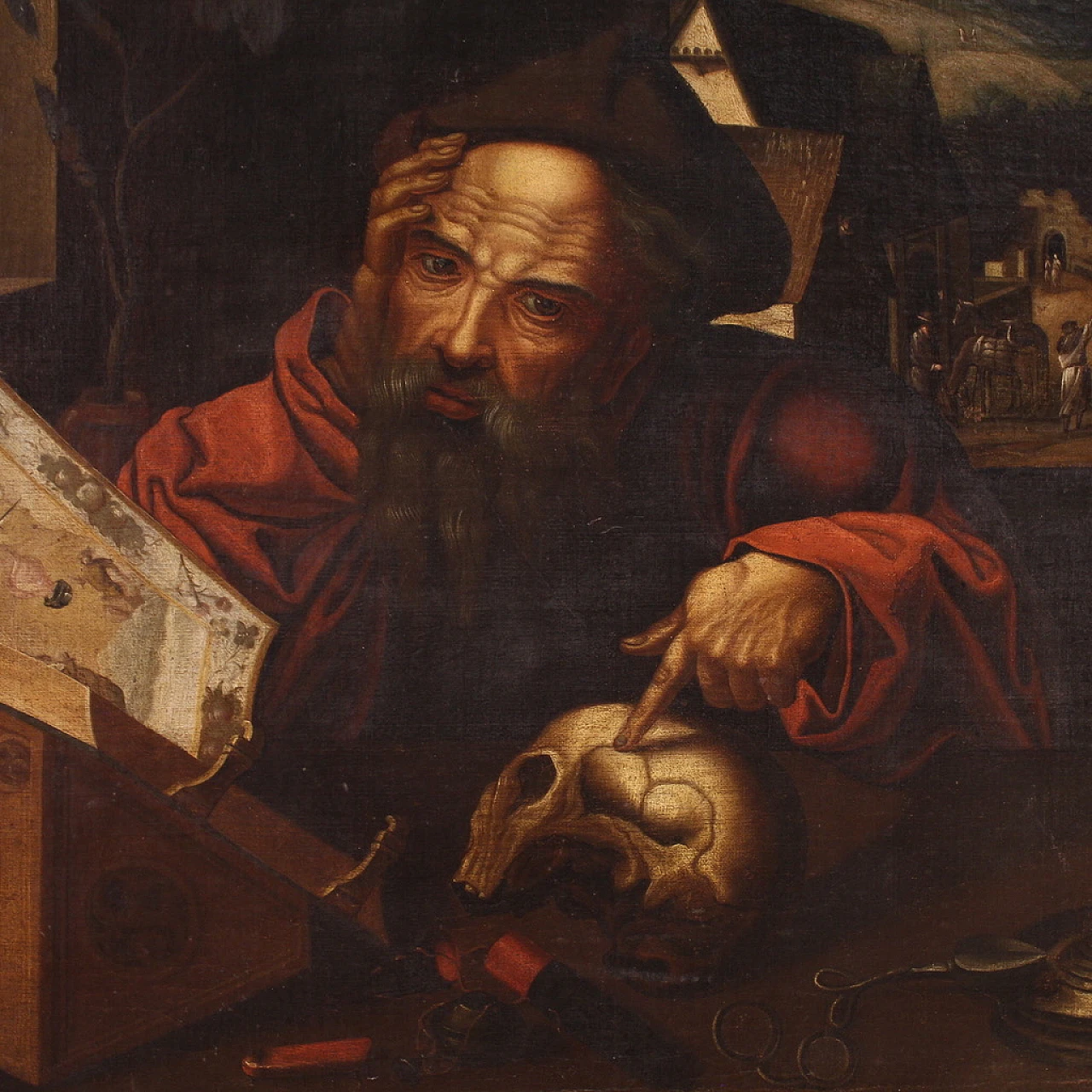 Flemish school, St. Jerome in his study, oil on canvas, 17th century 6