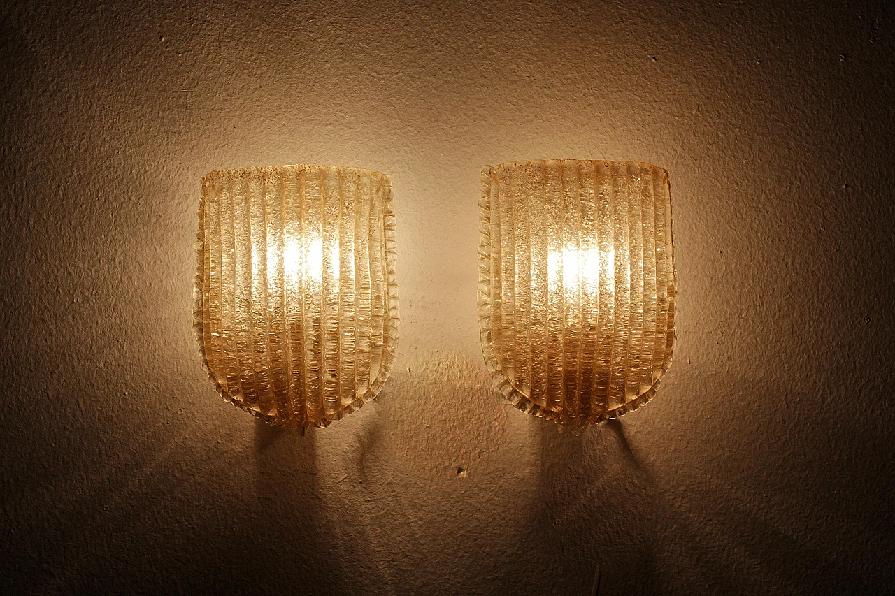 Pair of Murano glass wall lights by Barovier & Toso, 1960s 12