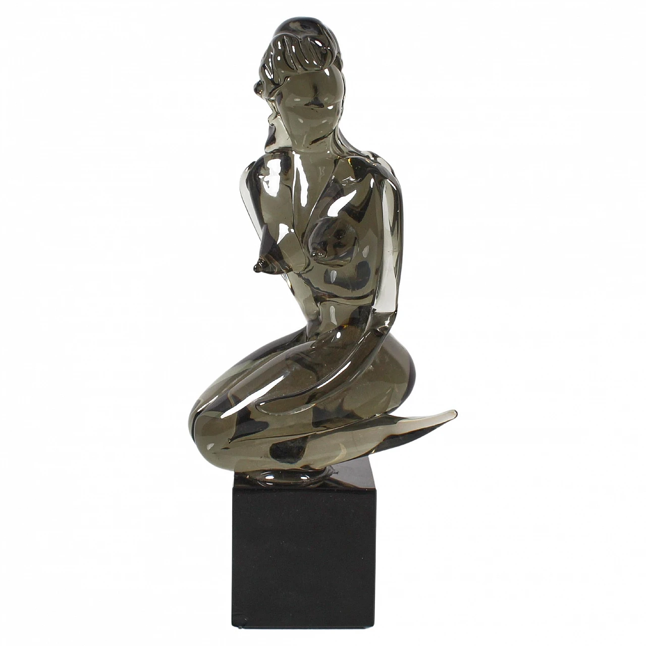 Glass female nude sculpture attributed to L. Rosin, 1970s 1
