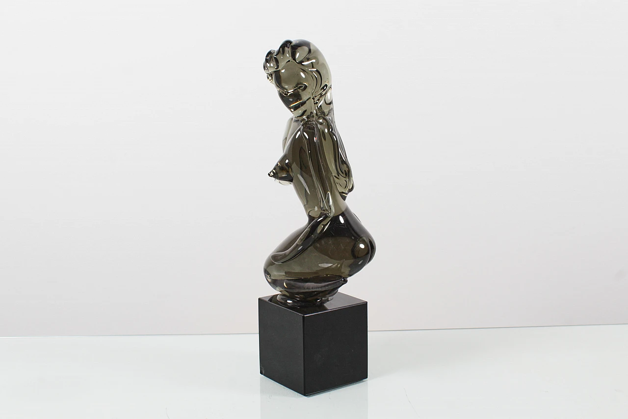 Glass female nude sculpture attributed to L. Rosin, 1970s 4