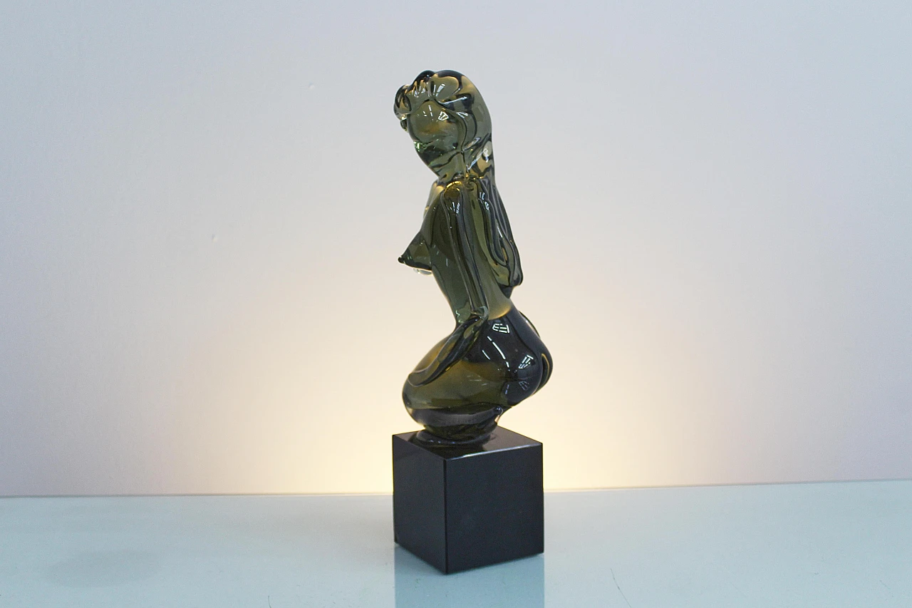 Glass female nude sculpture attributed to L. Rosin, 1970s 9